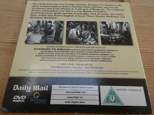 NEWSPAPER DVD FILM GIVEAWAY DAILY MAIL PASSPORT TO PIMLICO FILM 1949 #292 - Picture 2 of 2