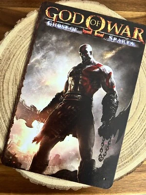 🍀 Blechschild Metallschild Gaming God of War Ghost Of Sparta Kratos Rusty Rost