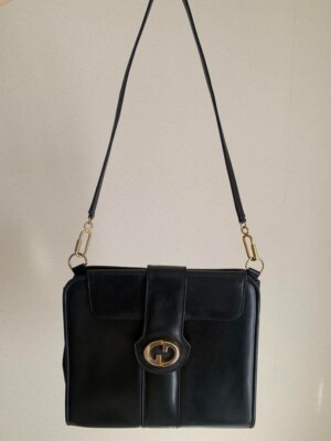 Vintage old GUCCI shoulder bag leather black | eBay