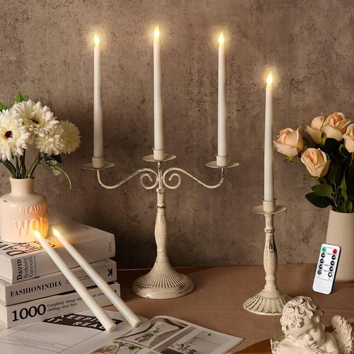 6-12er Set LED Stabkerzen Flammenlosen Flackernd Kerzen mit/Fernbedienung/Timer` - Bild 10 von 28