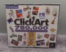 Click Art 750,000 PC CD ROM-Finest Digital Art is Just a Click Away-NEW UNOPENED