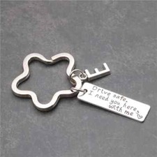 Letter A-Z Key Chain Drive Safe I Need You Here With Me Keychain Jewelry Engrave