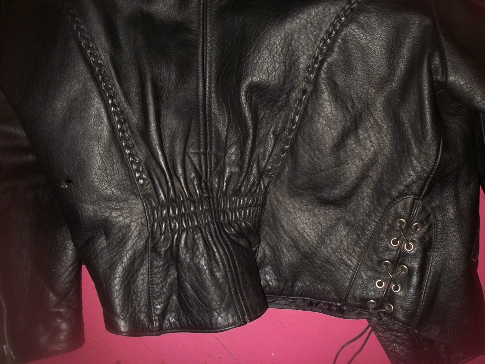 INTERSTATE Braided Leather Motorcycle Jacket Moto… - image 4