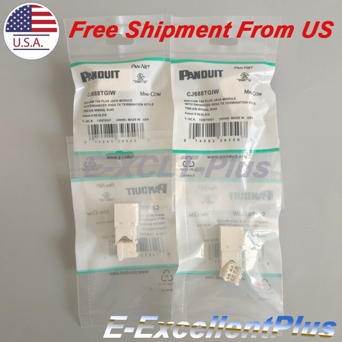 QTY:50 For Panduit Gigatx CJ688TGIW Cat6 Network Jack Module White US Shipping - Afbeelding 7 van 9