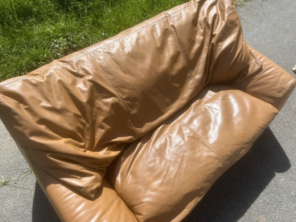 Steiner Paris Canapé 2 Place Cuir Camel Marron Mario Bellini Togo De Sede - Photo 4/4