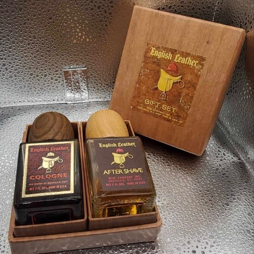 Vintage English Leather Cologne and Aftershave Gift Set 2 Oz Each Memco