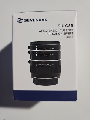 Extension Tube Set Sevenoak SK-C68 AF For Canon EF/EFS 12/20/36mm (Brass)