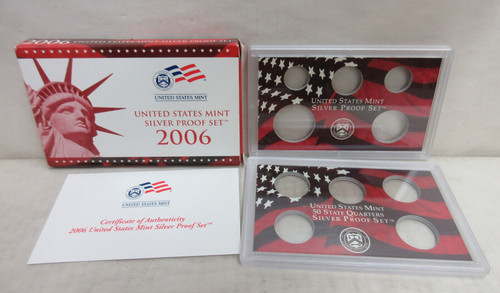 EMPTY PACKAGING Box Lenses & COA for 2006 United States Mint Silver Proof Set
