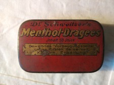 Blechdose ; Dr. Schweitzer ; Menthol Dragees;
