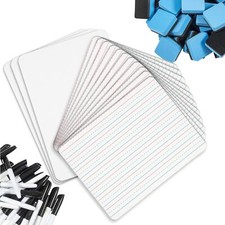 Double Sided Dry Erase Small White Board with Lines 12 Boards  15 Pens/Erase...