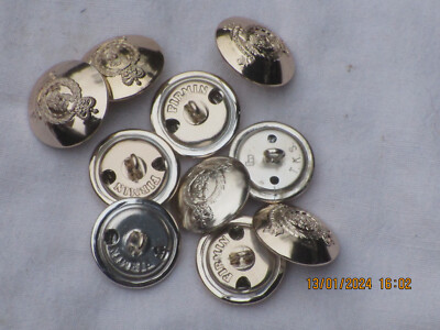10x Adjutant Generals Corps,AGC Buttons,Anodised Aluminium Staybright,25mm,#5