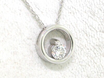 Solitär Brillant Anhänger 585 Weißgold 14Kt Collier 1 Brillant 0,10ct mit Kette