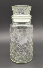 Vintage 1983 Mr. Peanut Clear Glass Canister Planters Jar with Lid - Logo Bottom