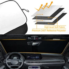JJMY Sunshade for Hyundai Palisade 20-25 Windshield Sun Cover Foldable Blocks UV