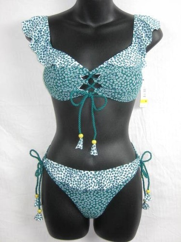 Anne Cole Studio Womens Days Eye Ditsy Green Floral Bikini Swimsuit Medium $122 - Picture 2 of 8