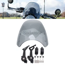 Smoke Windshield Kit For Triumph Bonneville Bobber T100 T120 Speedmaster 17-23