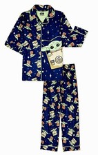 Baby Yoda Pajamas Pants Shirt Star Wars Boy Girl 4 5 XS Mandalorian Button Grogu
