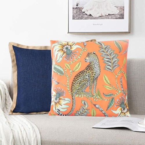 Cheeta Cushion Cover Decorative Tropical Print Jungle Novelty Animal Gift 18" - Picture 6 of 12
