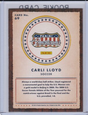 CARLI LLOYD ROOKIE CARD Team USA 2012 Panini SOCCER RC Olympics