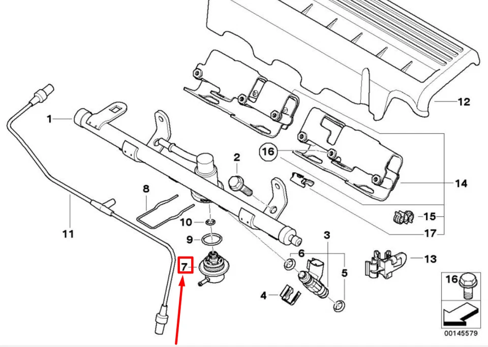 REGULADOR DE PRESIÓN DE INYECCIÓN DE COMBUSTIBLE MINI COOPER R50 13531487238 SIN DEBER 🇺🇸 Foto 4 de 4