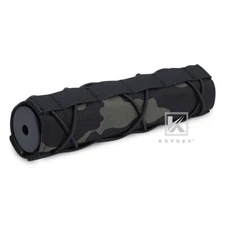KRYDEX 7inch 18cm Cover Sleeve for Muffler Airsoft Hunting Black MC Camo Nylon