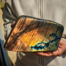 4.18LB Natural Labrador moonstone quartz free form mineral specimen 1.9kg