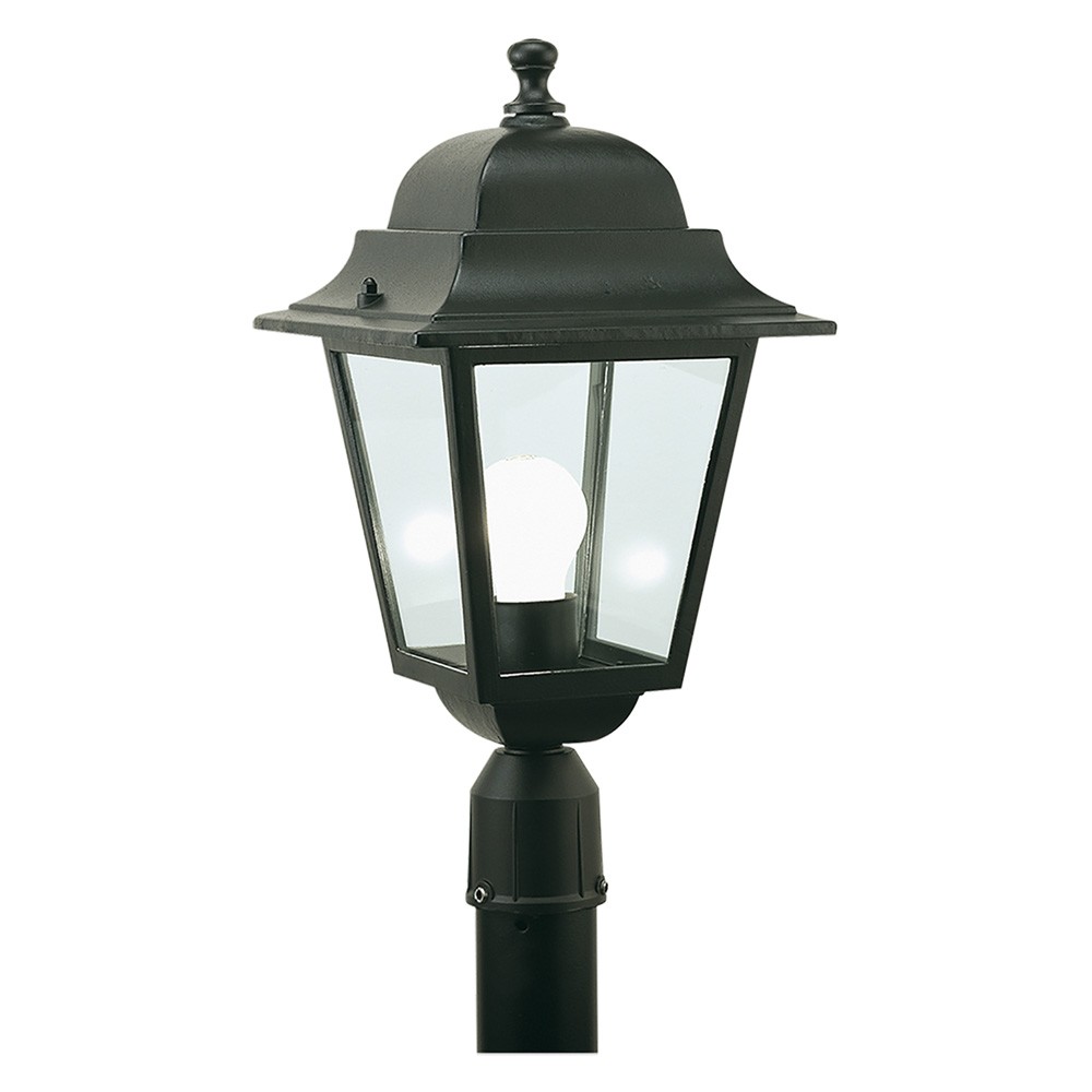 LANTERNA TESTA-PALO 'QUADRATA' 100 W - cm 41 x  21 x  6 nero  - SOVIL