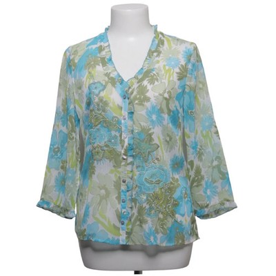 Per Una x Marks & Spencer, Bluse, Größe: 36, Blau/Grün/Weiß, Polyester #O3W