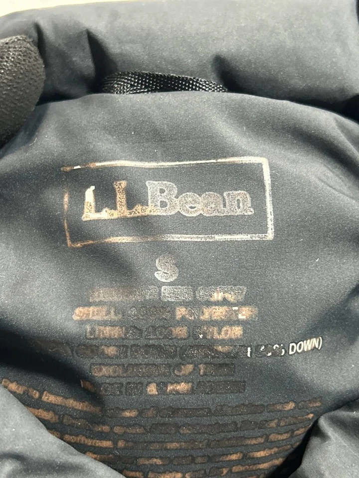 LL Bean Puffer Vest Womens Small Black Down Filled Mock Neck Full Zip Winter - Image 4 of 4