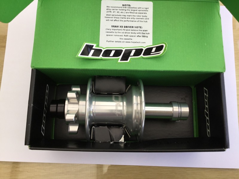 Hope Pro4 rear hub 32H 6 bolt NON BOOST FREEHUB REMOVED 142 x 12mm Silver