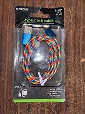 Rainbow Braided USB-C High Speed Charging Cable Phone Charger 3.3ft 39in 3 feet
