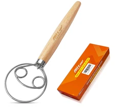 Danish Dough Whisk - Ultimate Dutch Mixer Hand Utensil with Stainless Steel Doug