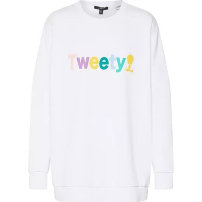 MAVI Women's Sweatshirt Tweety Sweatshirt Jumper, White Multi, S