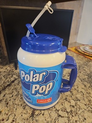 Circle K Polar Pop Whirley Drink Works 100oz Jumbo Travel Jug W/Straw - Blue