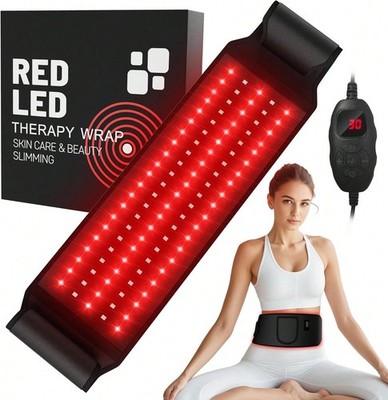 Red Light Therapy Belt 660nm & 850nm, Infrared Heat Wrap for Back & Pain Relief