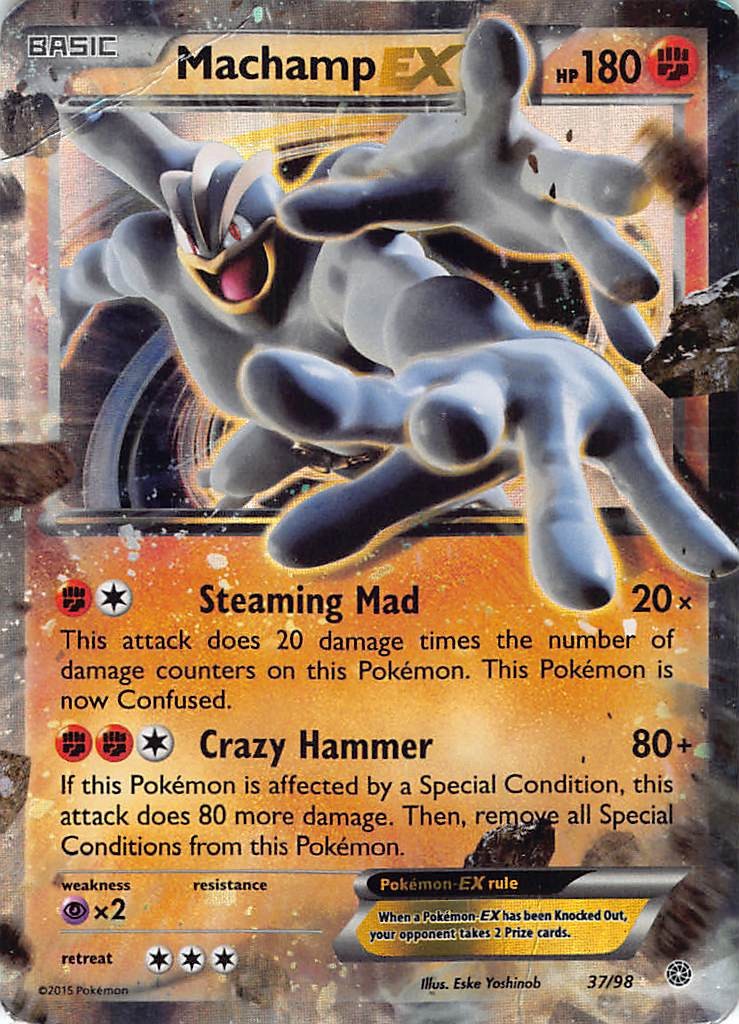 Machamp EX 37/98 Holo EX Rare Ancient Origins Pokemon Heavily Played