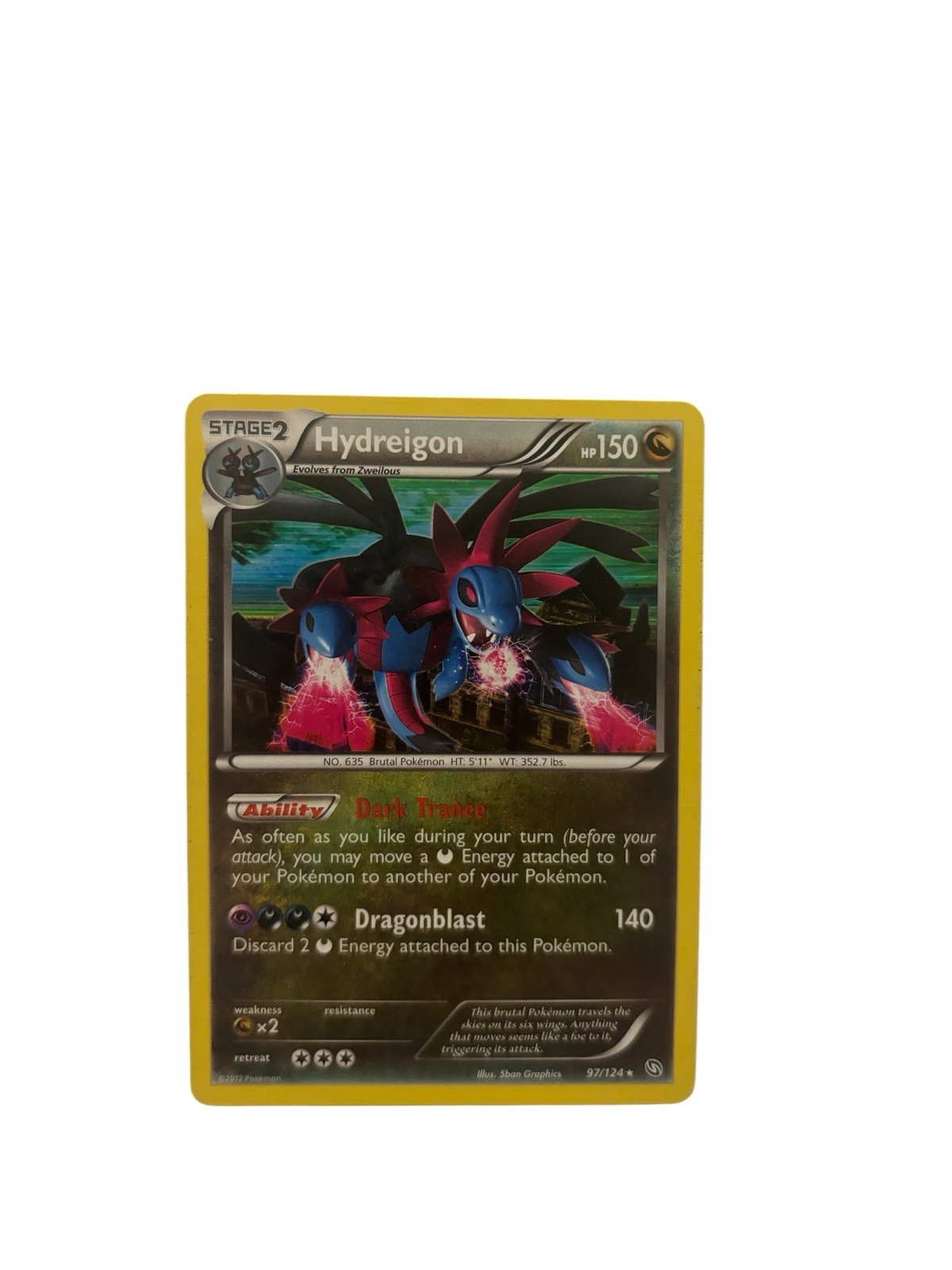 Pokemon Hydreigon 97/124 Holo Rare Dragons Exalted NM