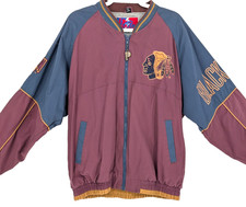Rare VTG 90s Pro Player Mens Chicago Blackhawks NHL Bomber Jacket Hockey Medium