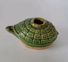 Vintage Korean Japanese Pottery Water Dropper Turtle Longevity Symbol 3.25"L