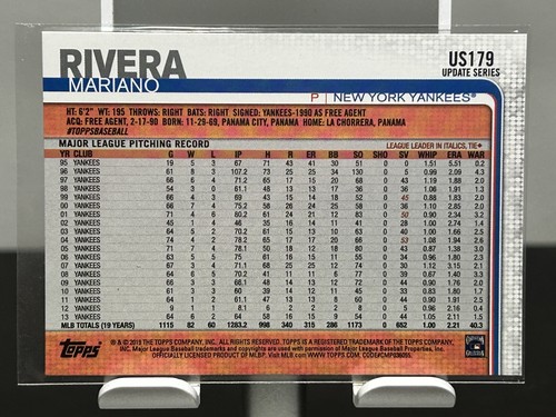 Actualización Topps 2019 - Legend #US179b - Mariano Rivera - New York Yankees - Imagen 2 de 2