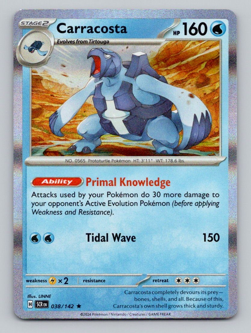 Carracosta 38/142 Rare Stellar Crown Pokemon Reverse Holo Near Mint