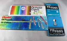 Pentel Arts and San25-Pack Oil Pastels Sets and Prang and American Crayon Sets