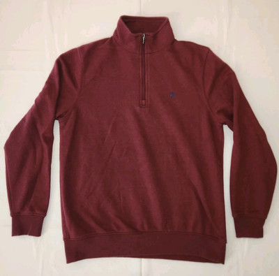Izod Pullover Mens Small Advantage Performance Stretch 1/4 Zip Sweater Maroon