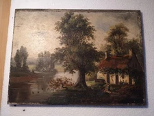 tableau sur Panneau (scène Campagnarde) 