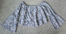 Womens Peach Love CA Blue/Cream Floral Lace C...