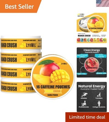 Tobacco-Free Mango Energy Pouches - 80 Pouches, 56mg Caffeine Per Pouch