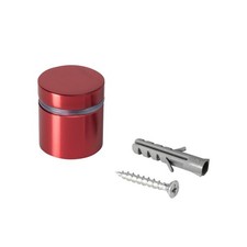 Sign Standoff 1" Diameter x 3/4" Barrel Length Cherry Red Aluminum Eco Series