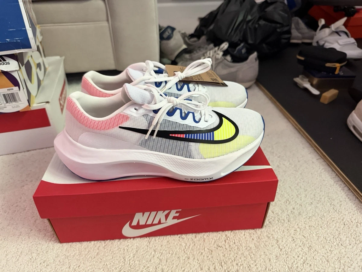 Nike Zoom Fly 5 Premium White Racer Blue Volt for Sale