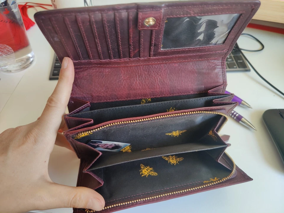 Women’s Joules Tally Leather Purse Wallet oxblood burgundy - Image 3 of 4