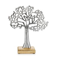 Deko-Aufsteller Baum - Metall-Baum Auf Mangoholz-Sockel